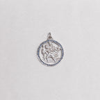 Vintage Silver St. Christopher Charm Pendant with Sapphires #5