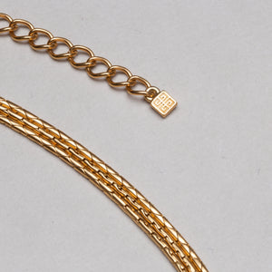 Vintage Givenchy Triple Strand Snake Chain Necklace