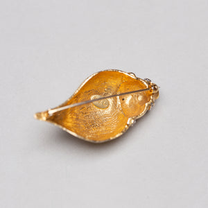 Vintage Gold Conch Shell Pendant Brooch