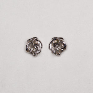 Vintage Silver Rose Clip-on Earrings