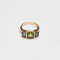 Vintage 18ct Gold Ring with Peridot and Blue Topaz