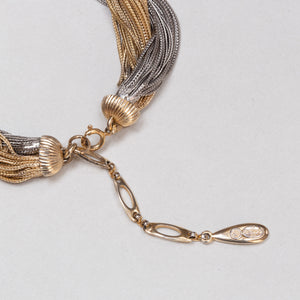 Vintage Dior Two-tone Snake Chain Twist Bracelet