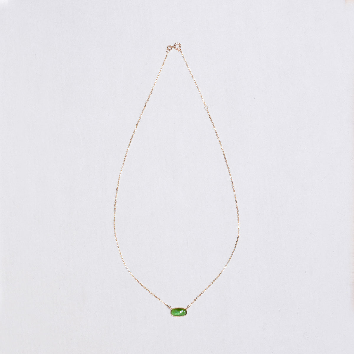 Gold Chain Necklace with Green Tourmaline