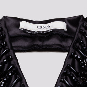Vintage Prada Black Beaded Collar