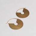 Vintage Celine Geometric Brass Hoop Earrings
