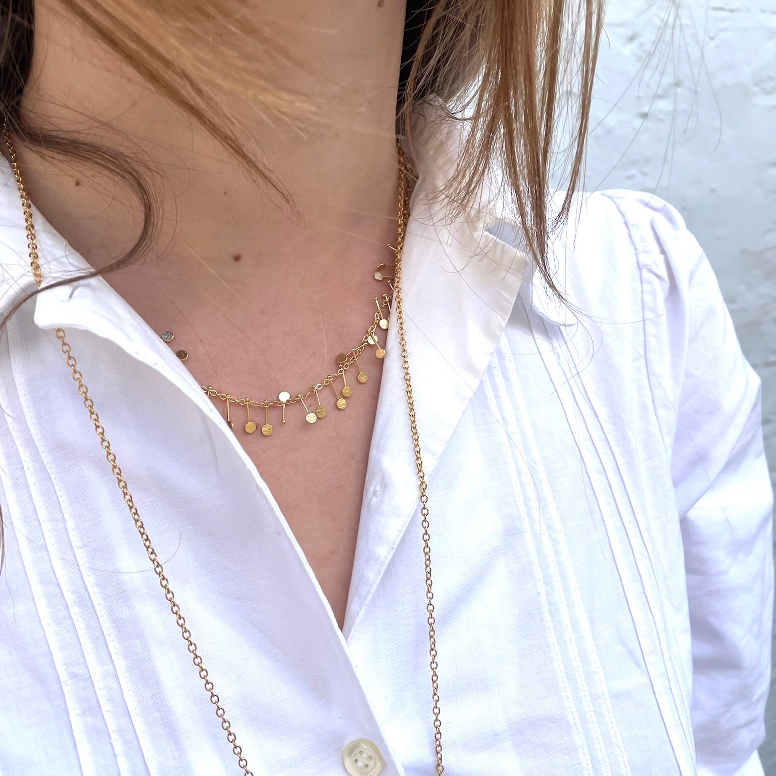 Brass Multi Dot Necklace