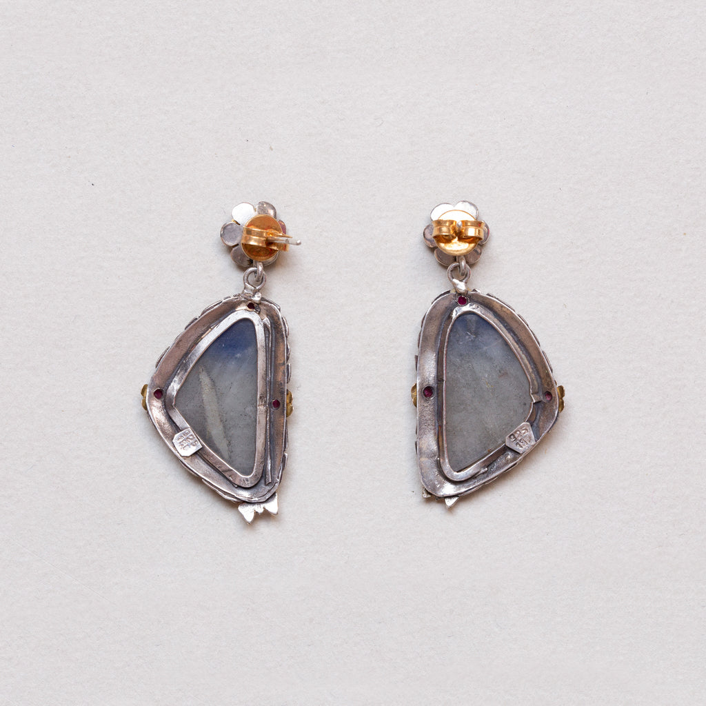 Sapphire Diamond Tourmaline Earrings