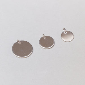 Silver Disc Pendant Charms