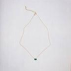 Gold-plated Necklace with Emerald Pendant