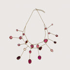 Vintage Pippa Small Waterfall Necklace with Pink/Red Tourmaline