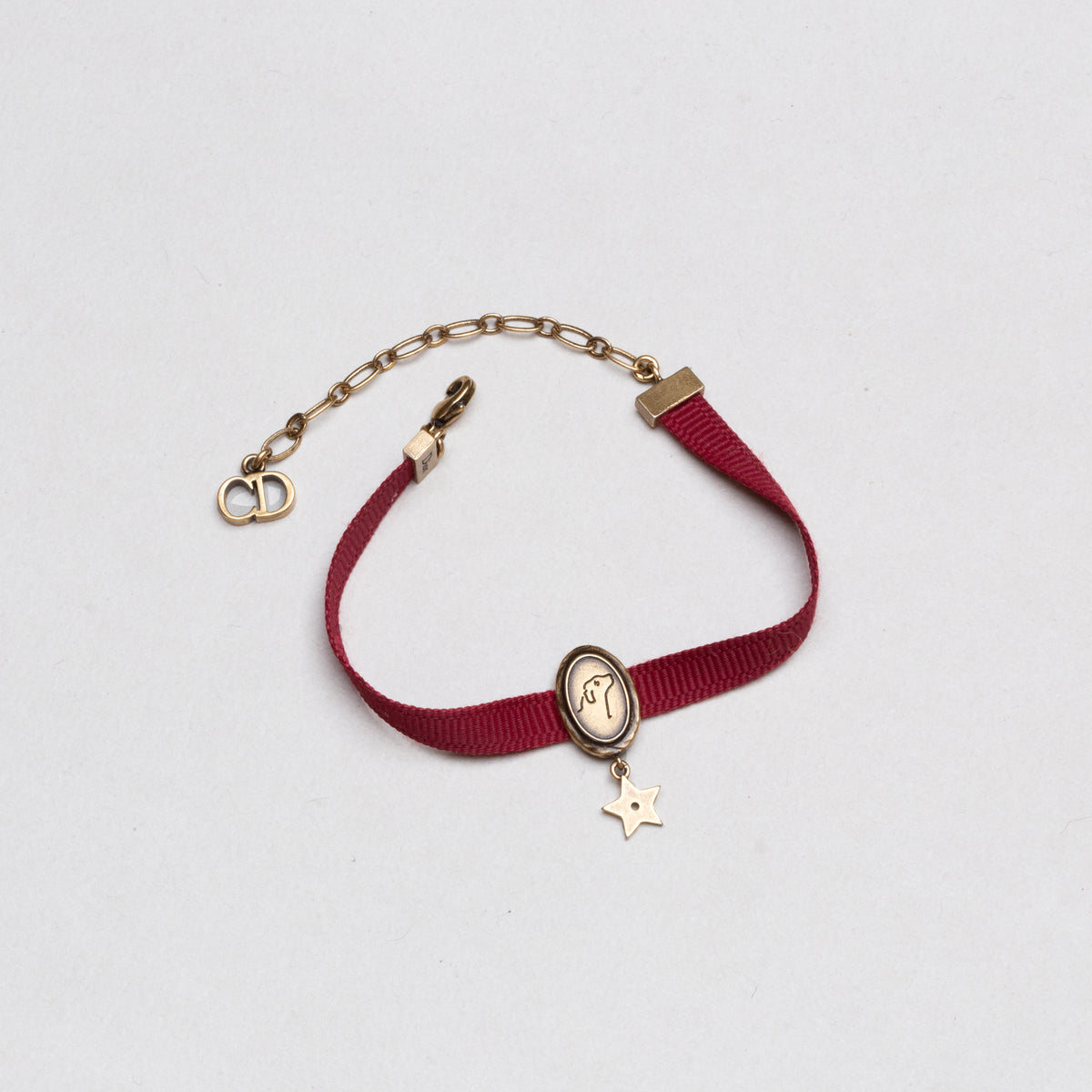 Vintage Christian Dior Red Dog Charm Bracelet