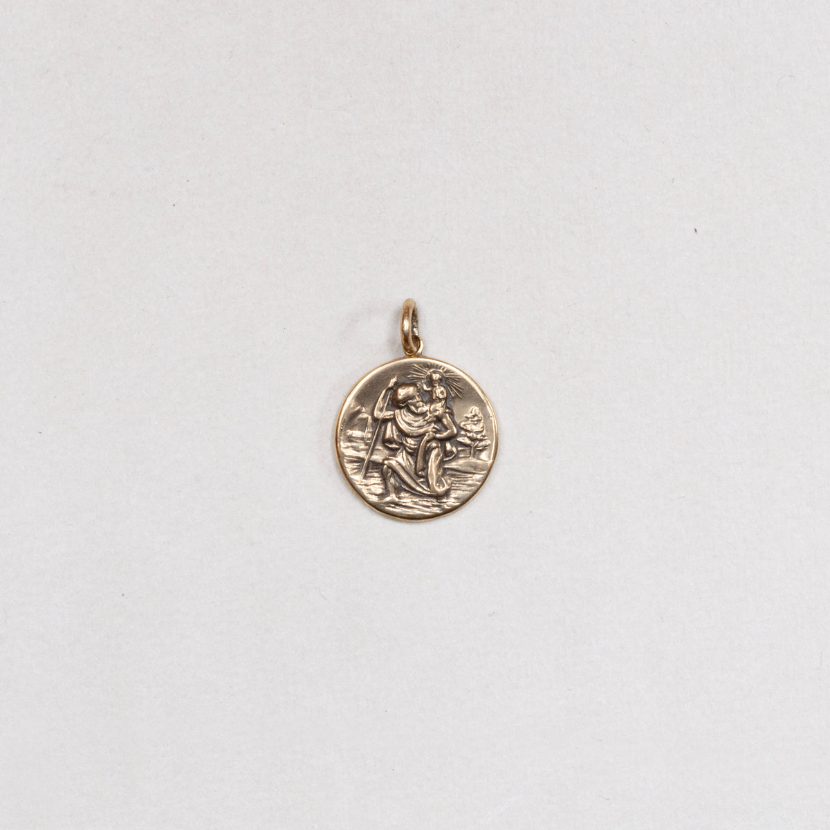 Vintage 9ct Gold St. Christopher Transport Charm Pendant