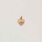 Vintage 9ct Gold Heart St. Christopher Charm Pendant