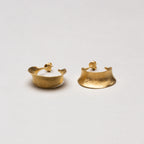 Open Flared Hoop Stud Earrings