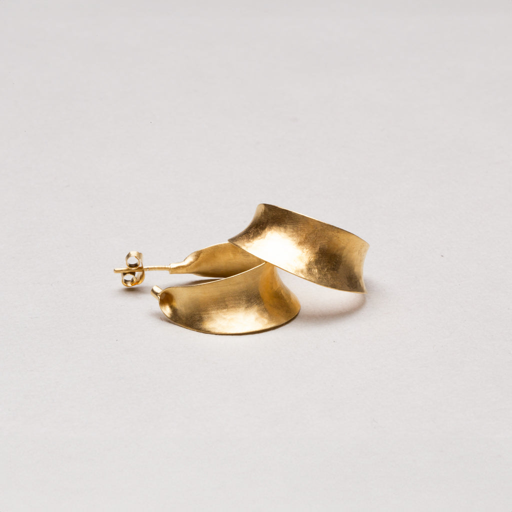 Open Flared Hoop Stud Earrings