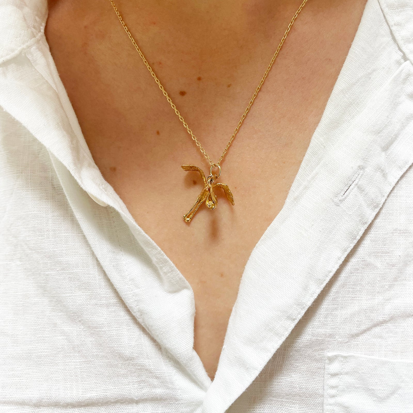 Vintage 9ct Gold Pendant Charms - Stork