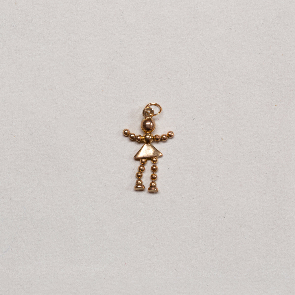 Vintage 9ct Gold Pendant Charm - Bobble Figure Girl