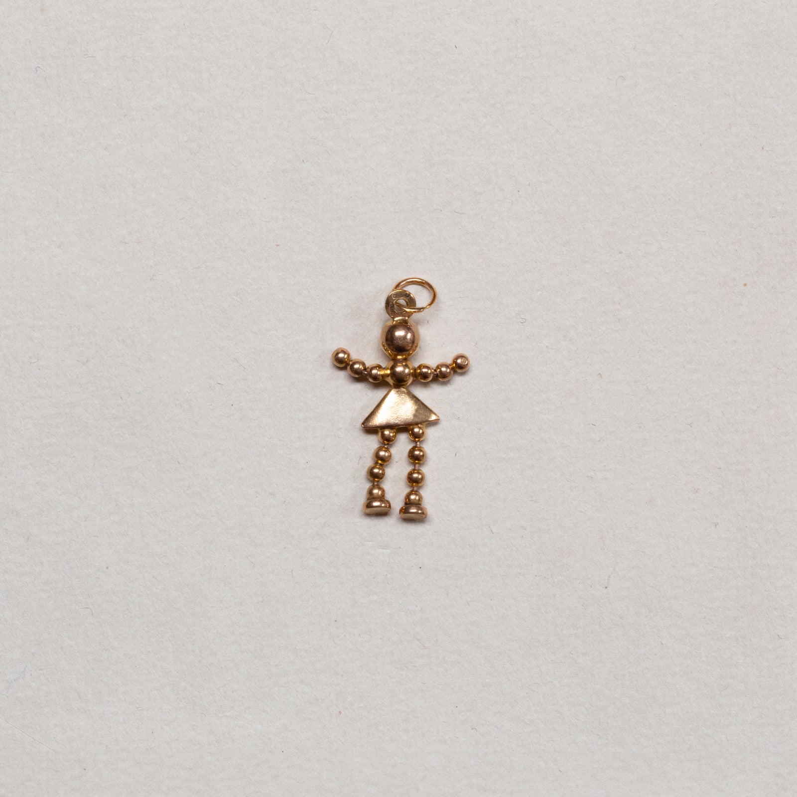 Vintage 9ct Gold Pendant Charm - Bobble Figure Girl