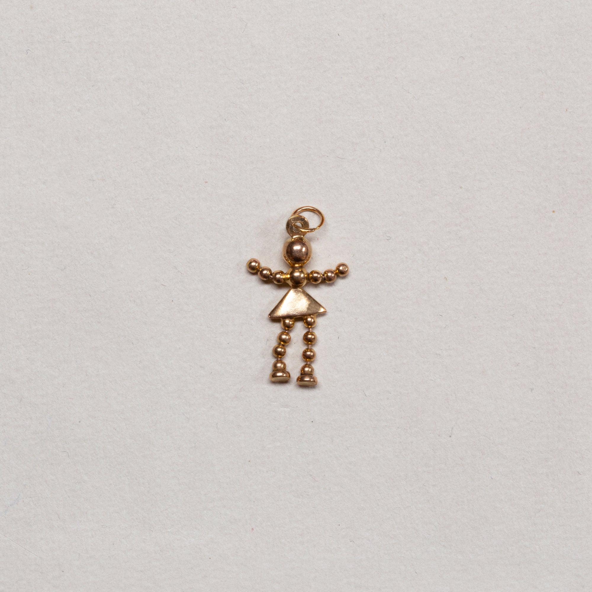 Vintage 9ct Gold Pendant Charm - Bobble Figure Girl