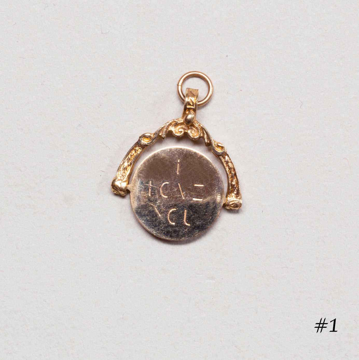 Vintage Spinning I Love You Charm Pendant