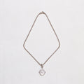 Vintage 18ct White Gold Camphor Glass Diamond Pendant Necklace