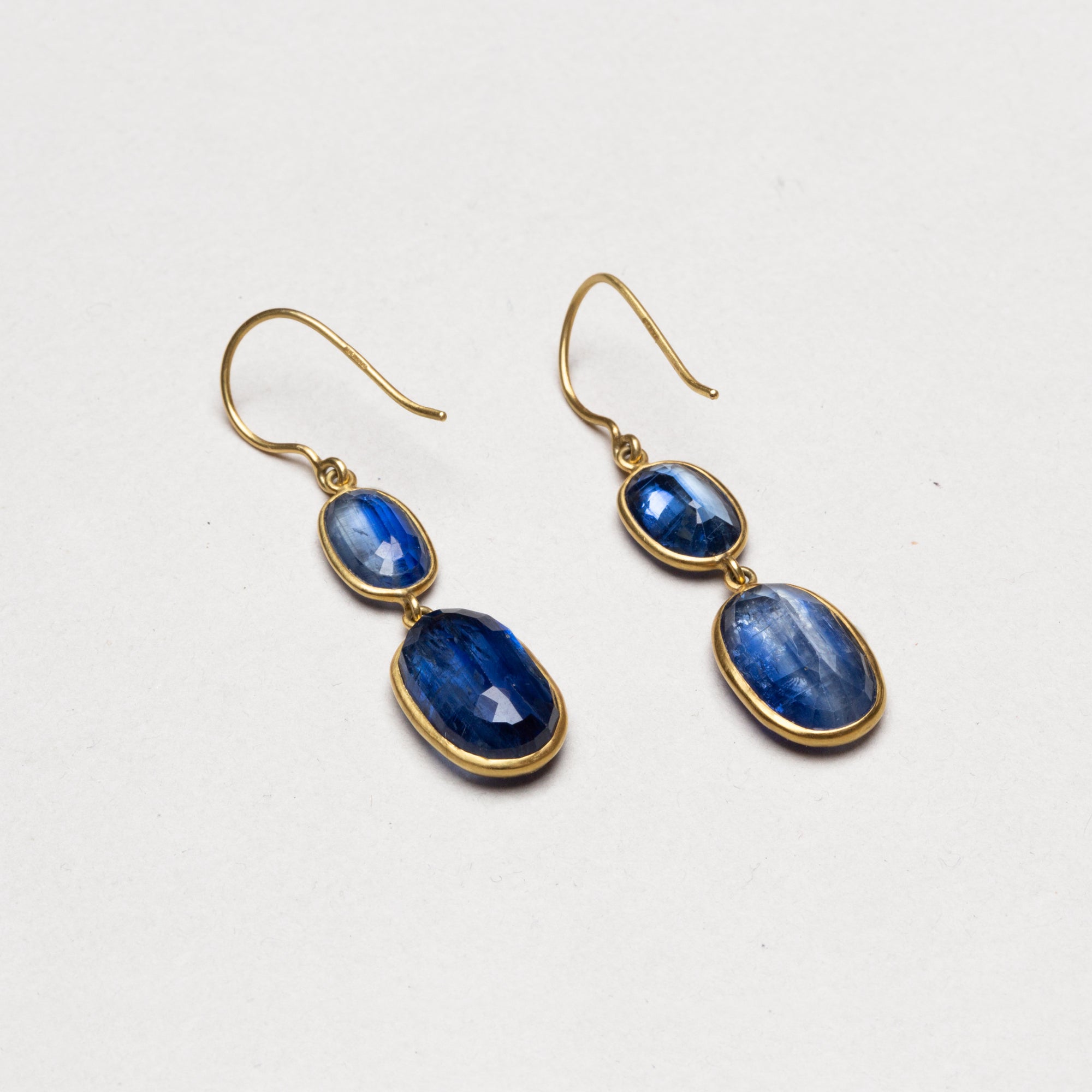 Vintage Pippa Small Double Drop Earrings with Sapphires