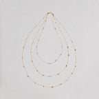 Vintage Triple-Strand Gold Nuggets Necklace