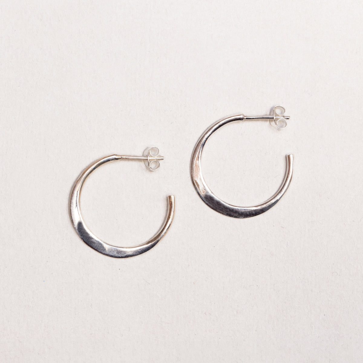 Silver Irregular Open Hoop Earrings