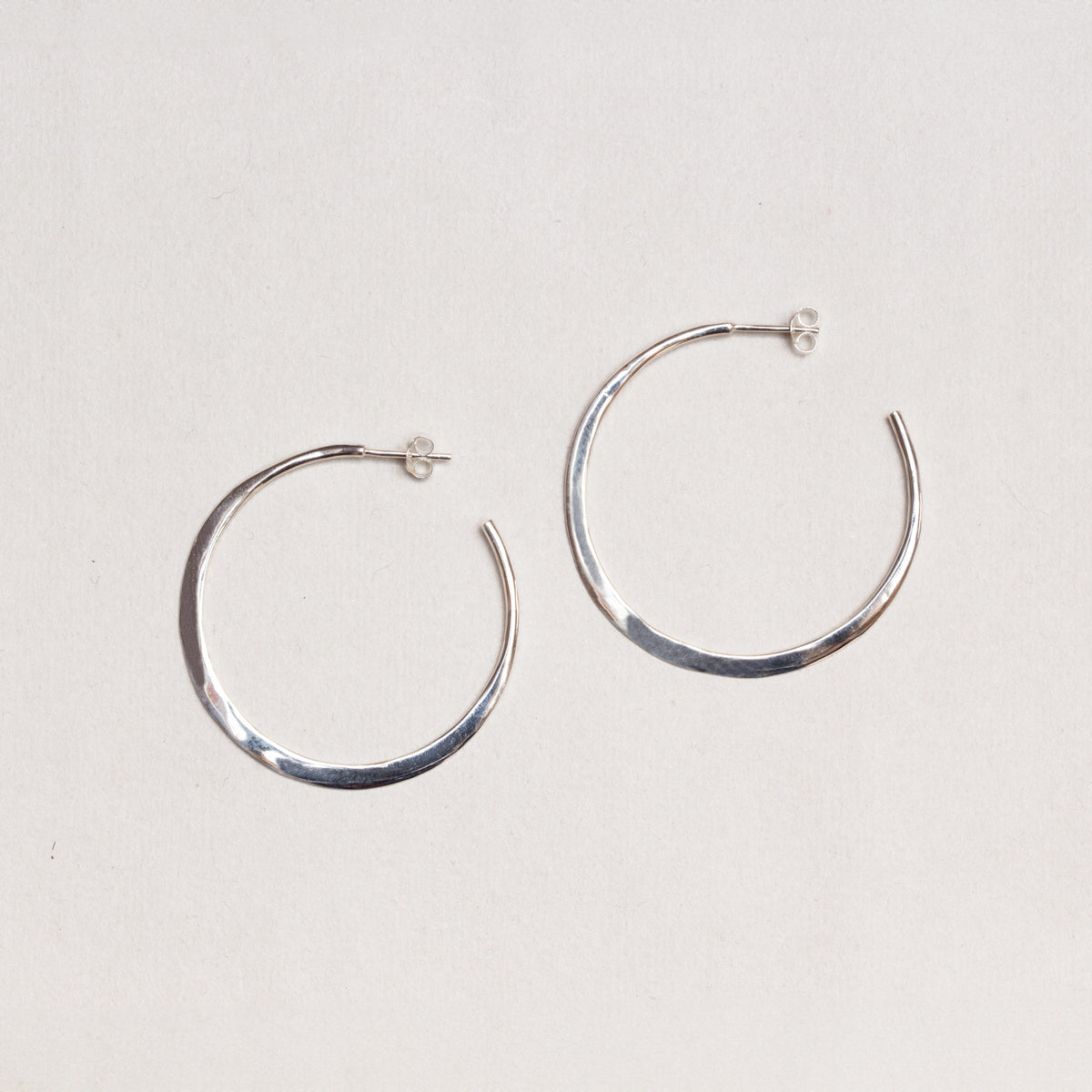 Silver Irregular Open Hoop Earrings