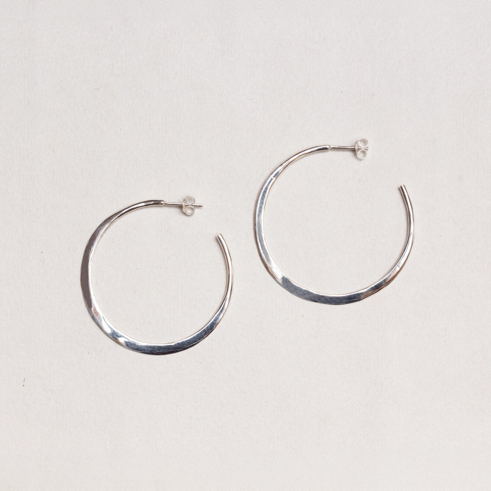 Silver Irregular Open Hoop Earrings