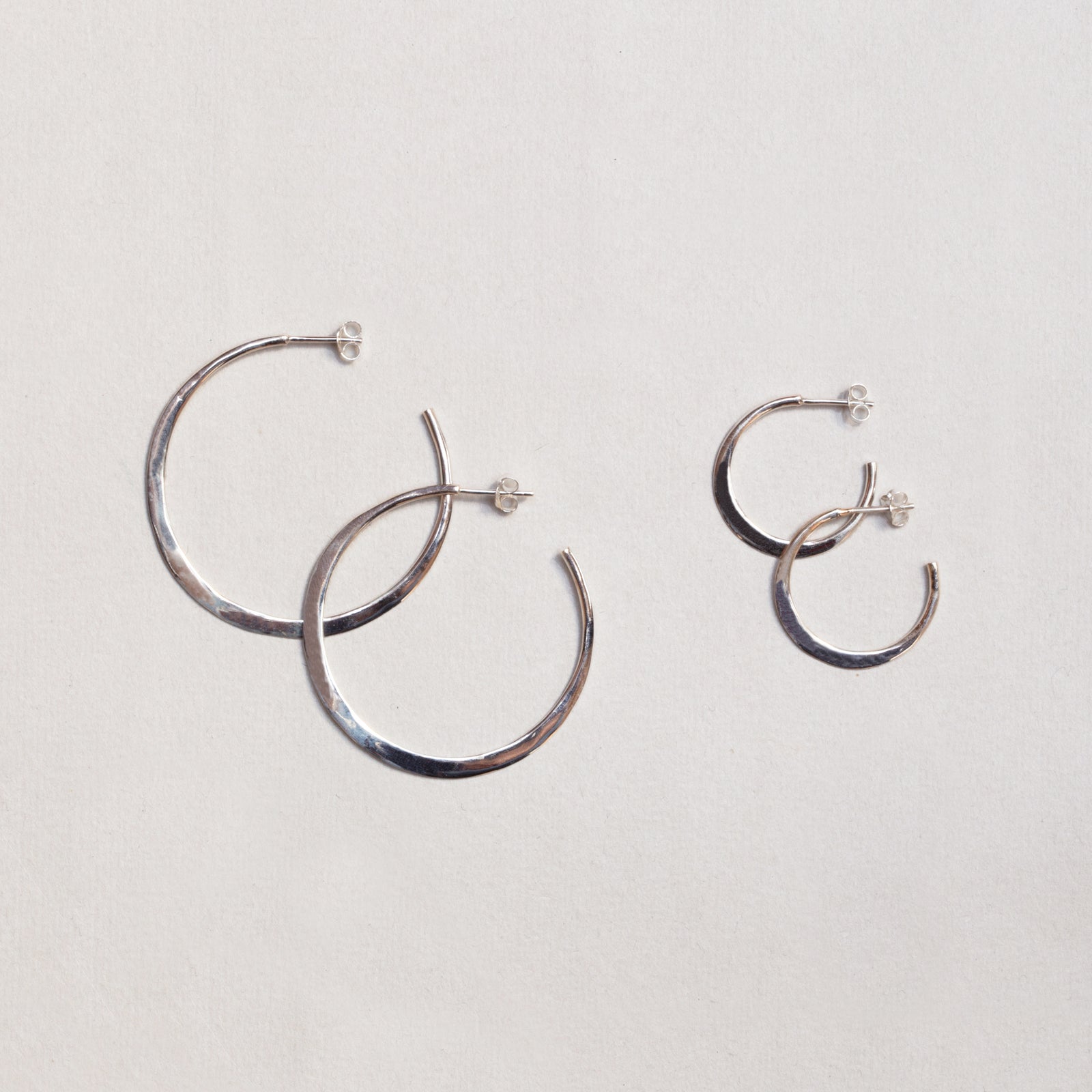 Silver Irregular Open Hoop Earrings