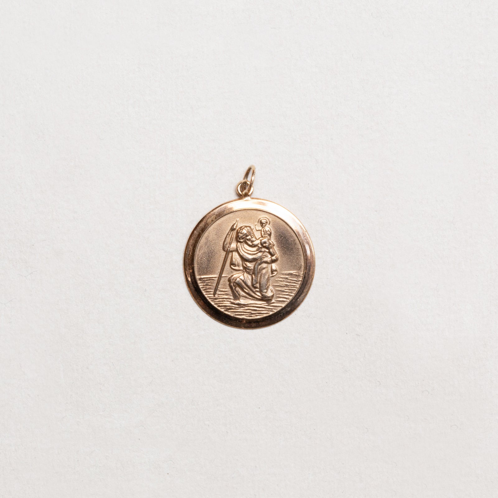 Vintage 9ct Gold St. Christopher Charm Pendant