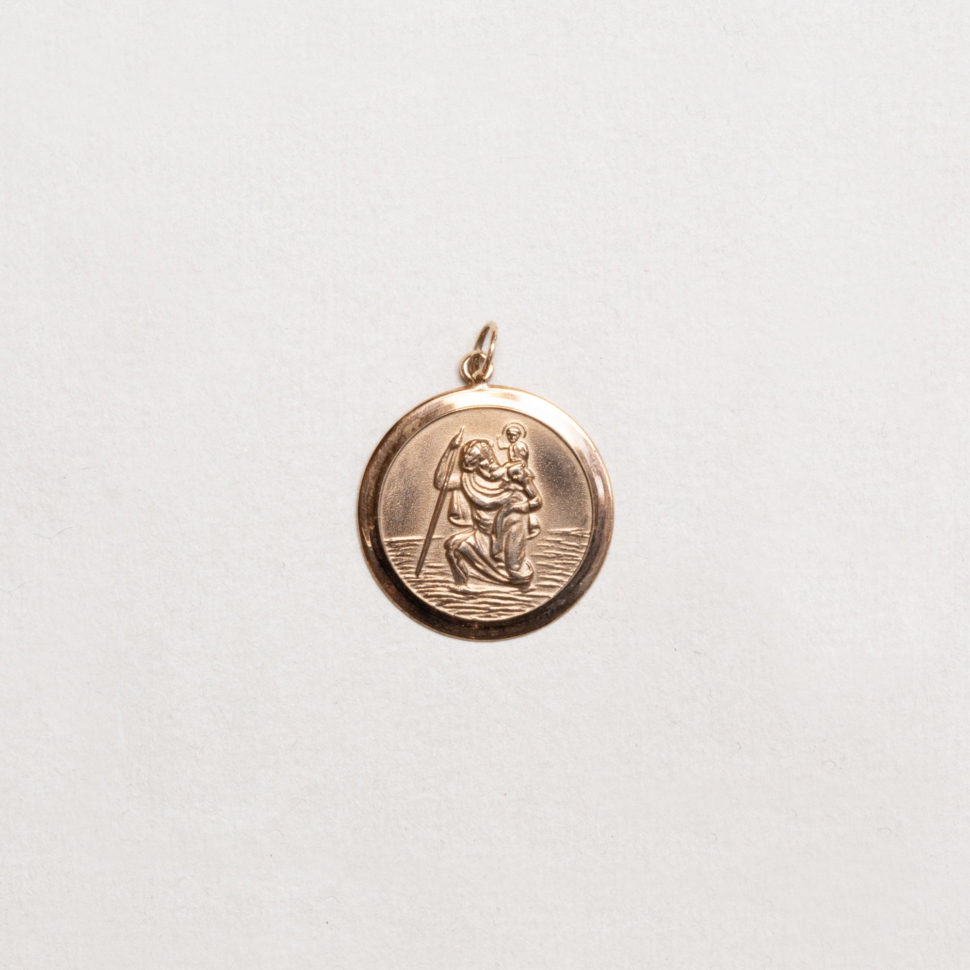 Vintage 9ct Gold St. Christopher Charm Pendant