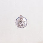 Vintage Silver St. Christopher Charm Pendant with Sapphires #6