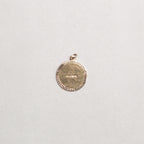 Vintage 9ct Gold St. Christopher Charm Pendant with Blue Sapphires