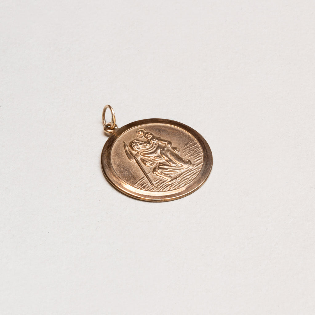 Vintage 9ct Gold St. Christopher Charm Pendant