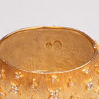 Vintage Textured Gold Star Cuff Bracelet