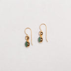 Double Gemstone Drop Earrings with Aventurine and Green Amethyst