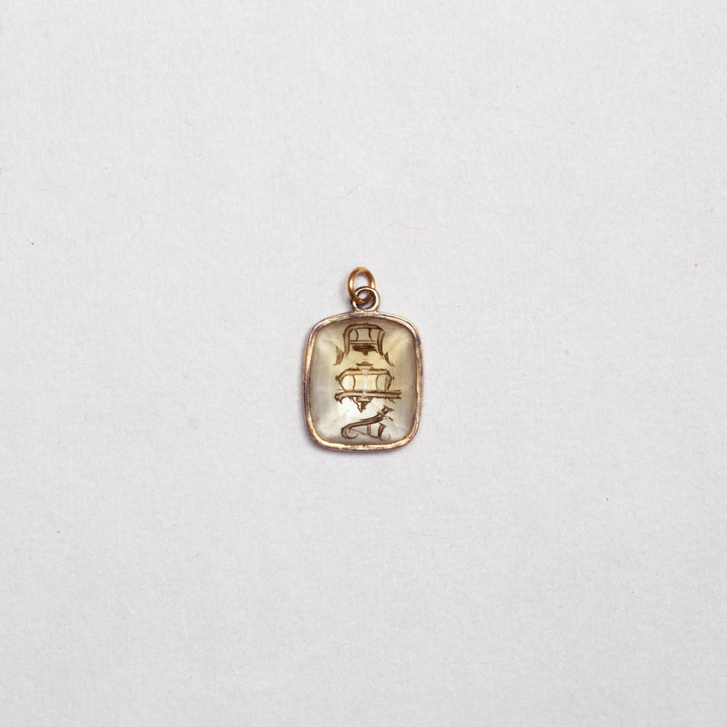 Georgian Initial Pendant with Citrine