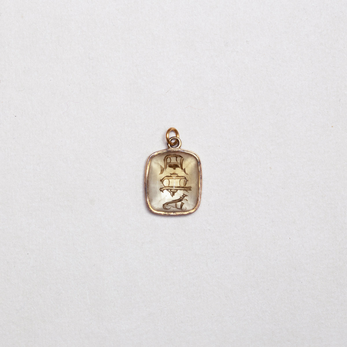 Georgian Initial Pendant with Citrine