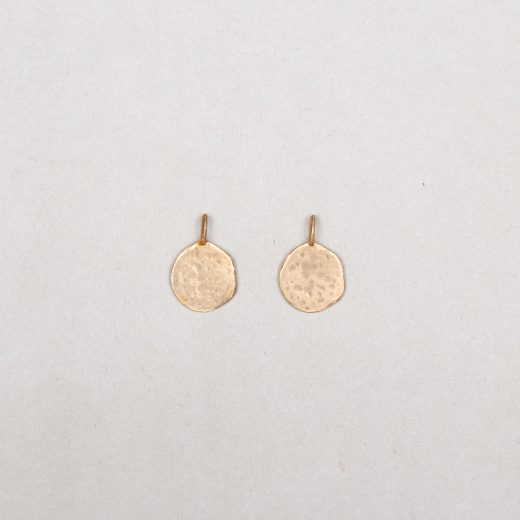 18ct Textured Gold Moon Crescent Pendant Charm