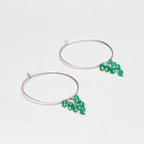 Silver and Gold Filled Hoops with Green Onyx