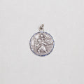 Vintage Silver St. Christopher Charm Pendant with Sapphires #8