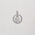 Vintage Silver St. Christopher Charm Pendant with Sapphires #9