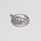 Vintage Silver St. Christopher Charm Pendant with Sapphires #8