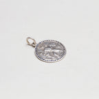 Vintage Silver St. Christopher Charm Pendant with Sapphires #9