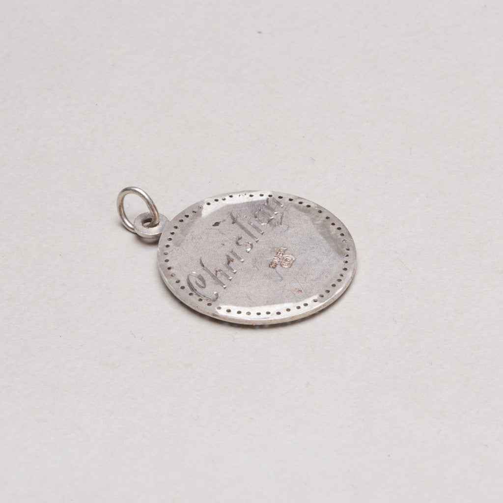 Vintage Silver St. Christopher Charm Pendant with Sapphires #8