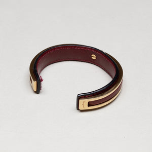 Vintage Ferragamo Burgundy Leather Bangle Bracelet