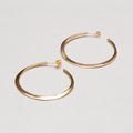 Gold-plated Silver Open Flat Hoop Earrings