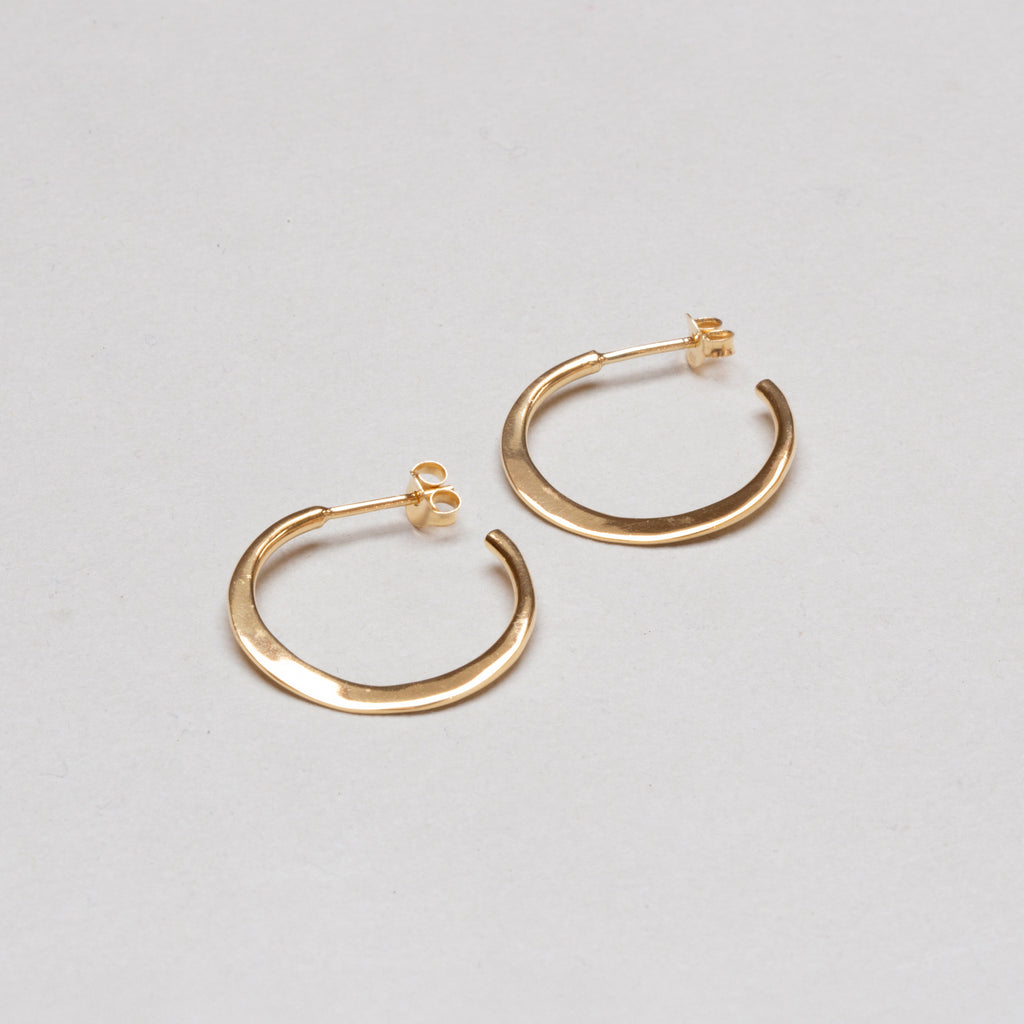 Gold-plated Silver Open Flat Hoop Earrings